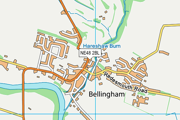 NE48 2BL map - OS VectorMap District (Ordnance Survey)