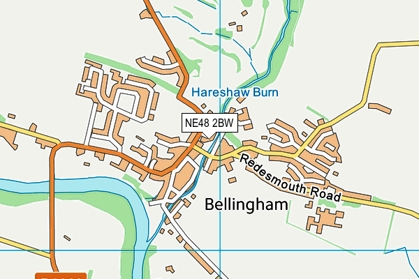 NE48 2BW map - OS VectorMap District (Ordnance Survey)