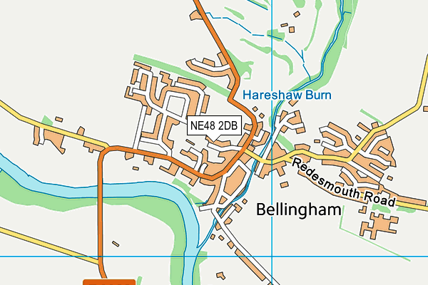 NE48 2DB map - OS VectorMap District (Ordnance Survey)