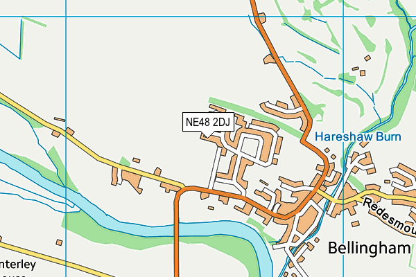 NE48 2DJ map - OS VectorMap District (Ordnance Survey)