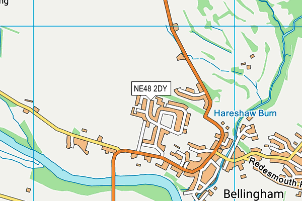 NE48 2DY map - OS VectorMap District (Ordnance Survey)