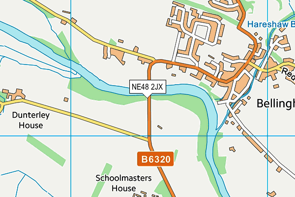 NE48 2JX map - OS VectorMap District (Ordnance Survey)