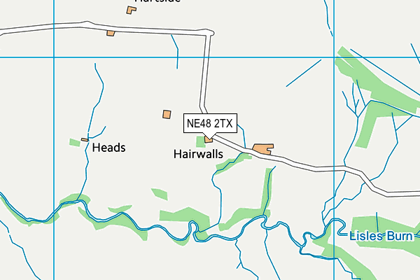 NE48 2TX map - OS VectorMap District (Ordnance Survey)