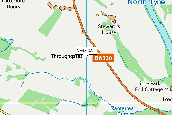 NE48 3AD map - OS VectorMap District (Ordnance Survey)