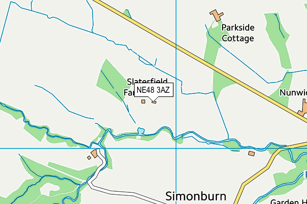 NE48 3AZ map - OS VectorMap District (Ordnance Survey)