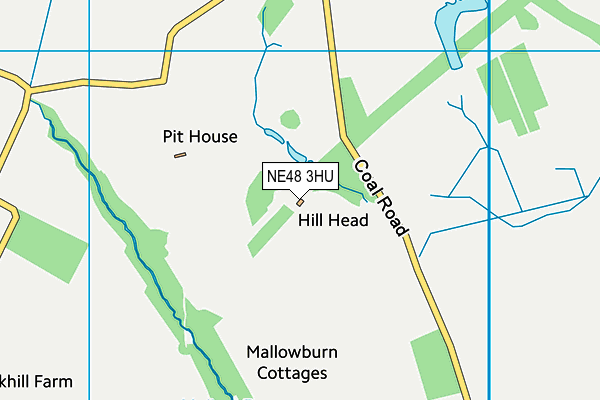 NE48 3HU map - OS VectorMap District (Ordnance Survey)