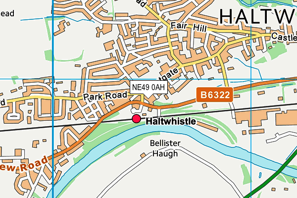 NE49 0AH map - OS VectorMap District (Ordnance Survey)