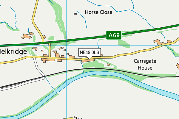 NE49 0LS map - OS VectorMap District (Ordnance Survey)