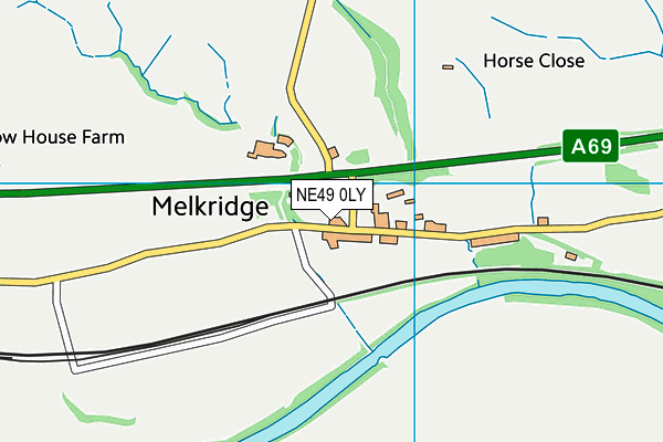 NE49 0LY map - OS VectorMap District (Ordnance Survey)