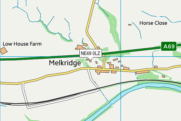 NE49 0LZ map - OS VectorMap District (Ordnance Survey)