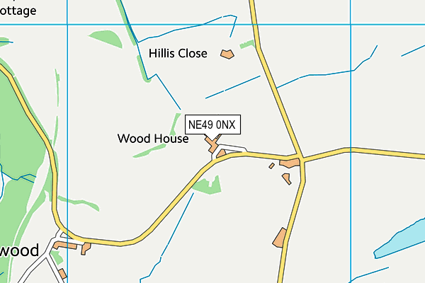 NE49 0NX map - OS VectorMap District (Ordnance Survey)