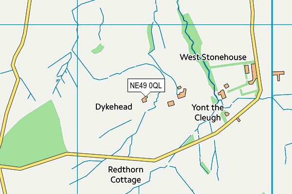 NE49 0QL map - OS VectorMap District (Ordnance Survey)
