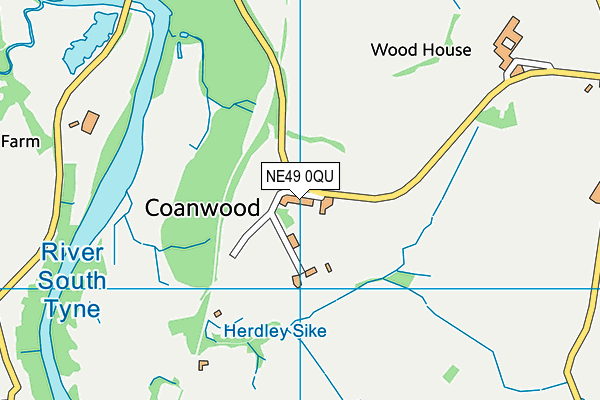 NE49 0QU map - OS VectorMap District (Ordnance Survey)