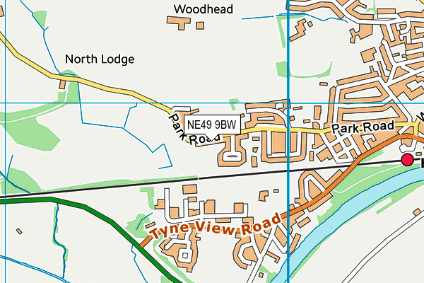 NE49 9BW map - OS VectorMap District (Ordnance Survey)