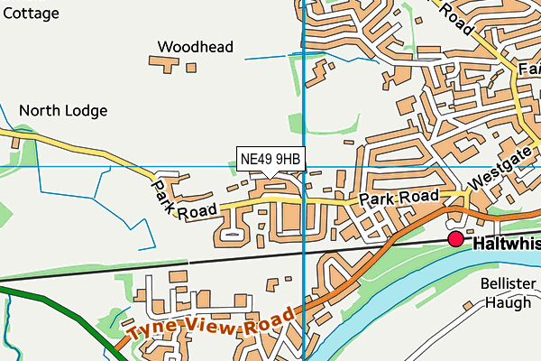 NE49 9HB map - OS VectorMap District (Ordnance Survey)
