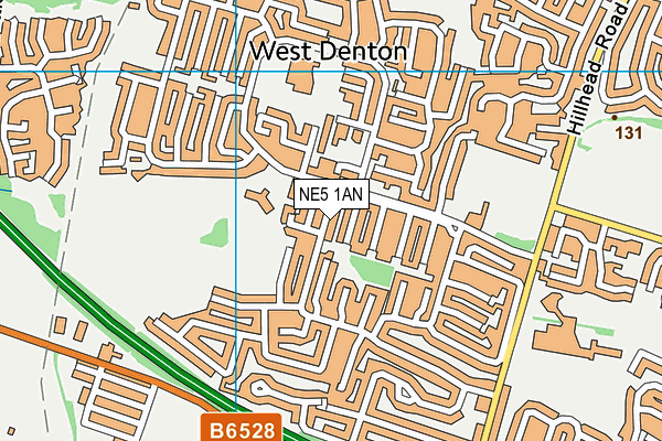 NE5 1AN map - OS VectorMap District (Ordnance Survey)