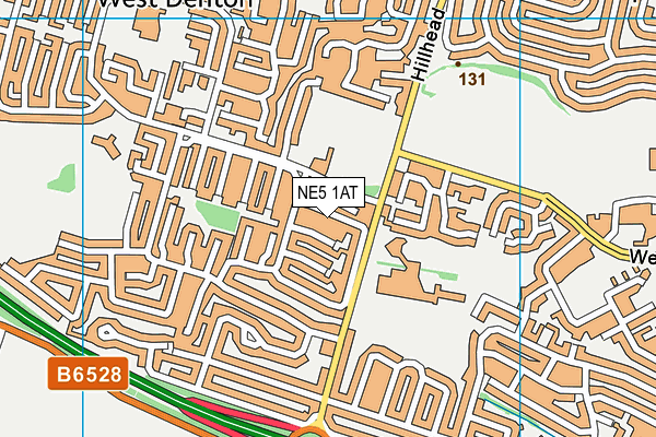 NE5 1AT map - OS VectorMap District (Ordnance Survey)