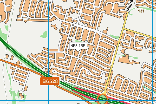 NE5 1BE map - OS VectorMap District (Ordnance Survey)