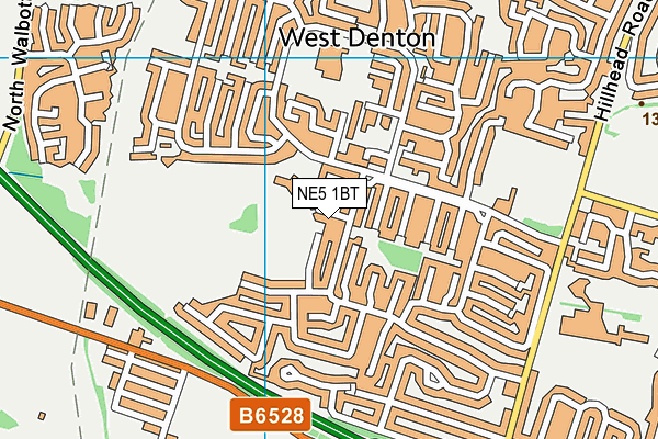 NE5 1BT map - OS VectorMap District (Ordnance Survey)