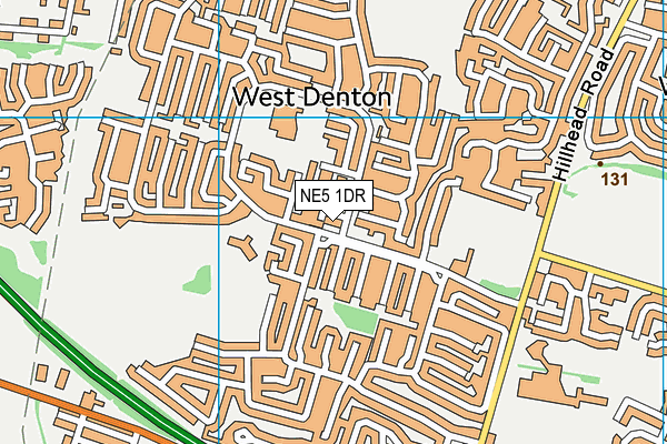 NE5 1DR map - OS VectorMap District (Ordnance Survey)