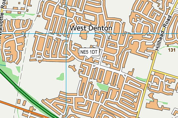 NE5 1DT map - OS VectorMap District (Ordnance Survey)