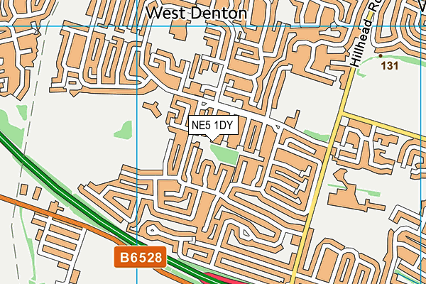 NE5 1DY map - OS VectorMap District (Ordnance Survey)