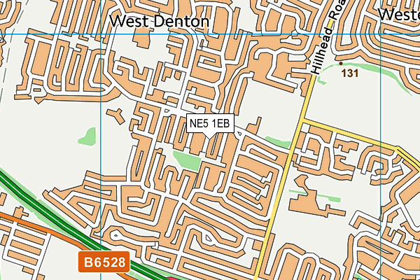 NE5 1EB map - OS VectorMap District (Ordnance Survey)