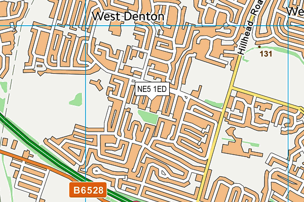 NE5 1ED map - OS VectorMap District (Ordnance Survey)