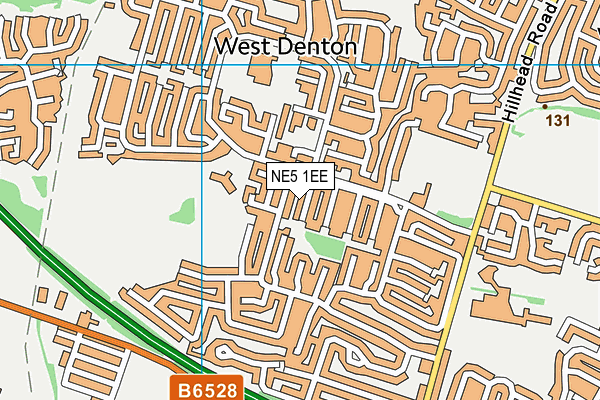 NE5 1EE map - OS VectorMap District (Ordnance Survey)