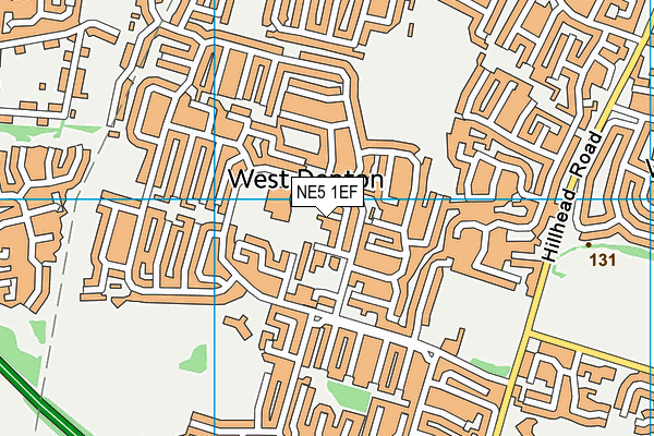 NE5 1EF map - OS VectorMap District (Ordnance Survey)