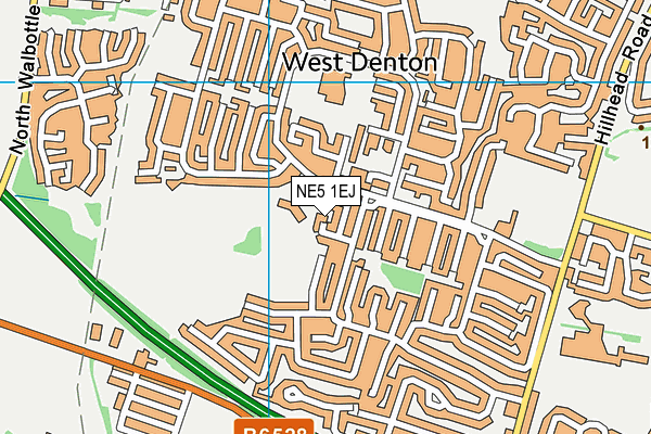 NE5 1EJ map - OS VectorMap District (Ordnance Survey)