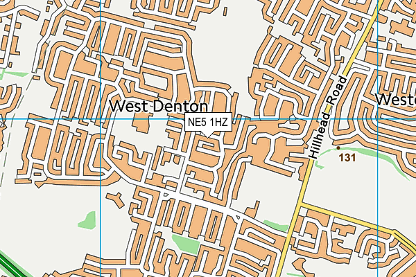 NE5 1HZ map - OS VectorMap District (Ordnance Survey)