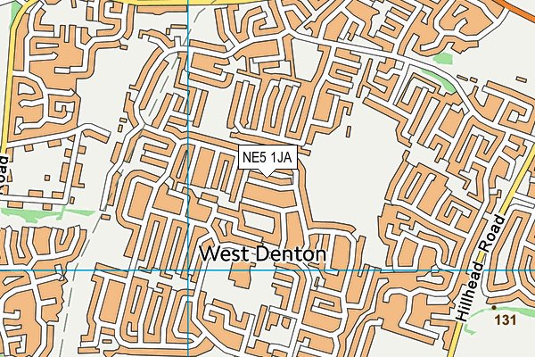 NE5 1JA map - OS VectorMap District (Ordnance Survey)