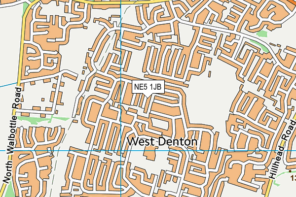 NE5 1JB map - OS VectorMap District (Ordnance Survey)