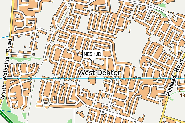 NE5 1JD map - OS VectorMap District (Ordnance Survey)
