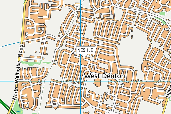 NE5 1JE map - OS VectorMap District (Ordnance Survey)