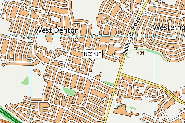 NE5 1JF map - OS VectorMap District (Ordnance Survey)