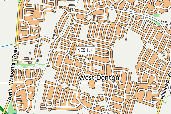 NE5 1JH map - OS VectorMap District (Ordnance Survey)