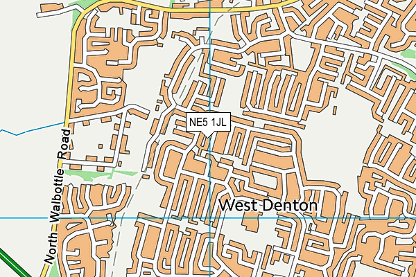 NE5 1JL map - OS VectorMap District (Ordnance Survey)