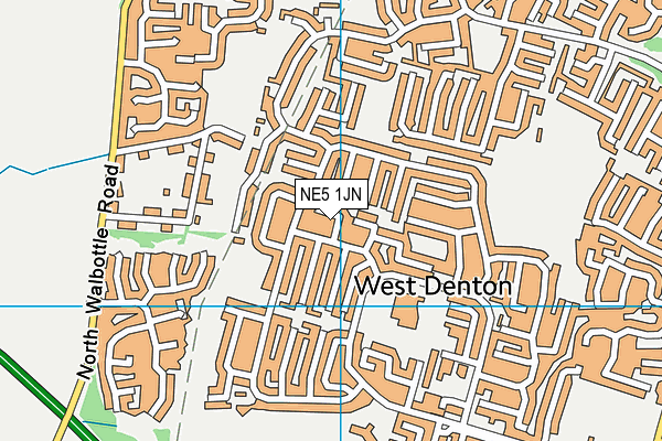 NE5 1JN map - OS VectorMap District (Ordnance Survey)