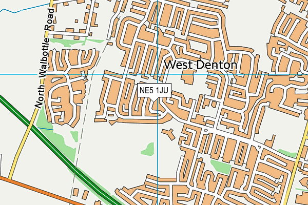 NE5 1JU map - OS VectorMap District (Ordnance Survey)