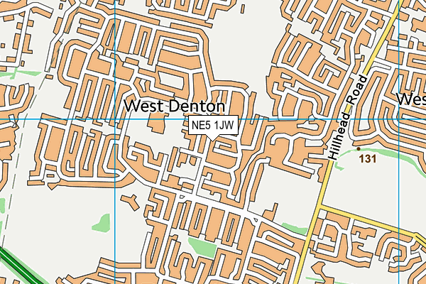 NE5 1JW map - OS VectorMap District (Ordnance Survey)
