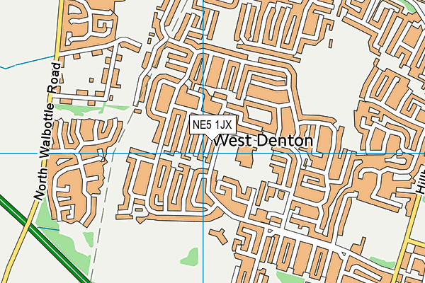 NE5 1JX map - OS VectorMap District (Ordnance Survey)
