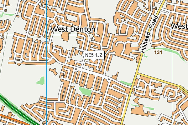 NE5 1JZ map - OS VectorMap District (Ordnance Survey)