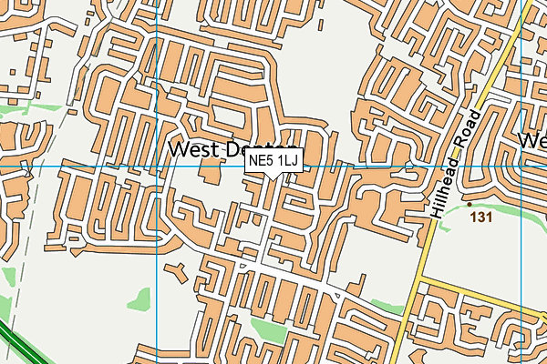 NE5 1LJ map - OS VectorMap District (Ordnance Survey)