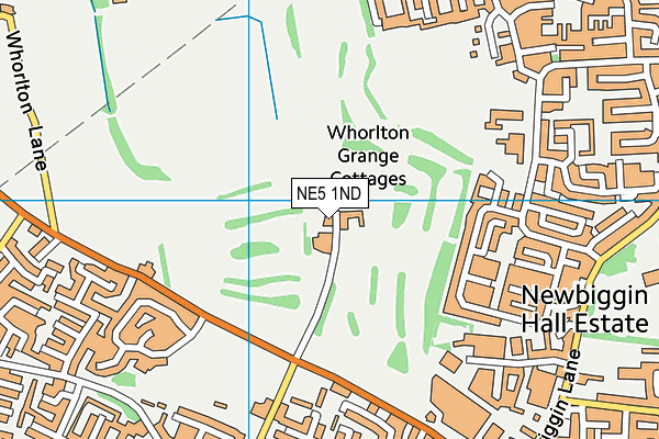 NE5 1ND map - OS VectorMap District (Ordnance Survey)