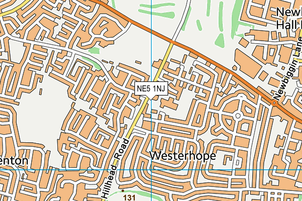 NE5 1NJ map - OS VectorMap District (Ordnance Survey)