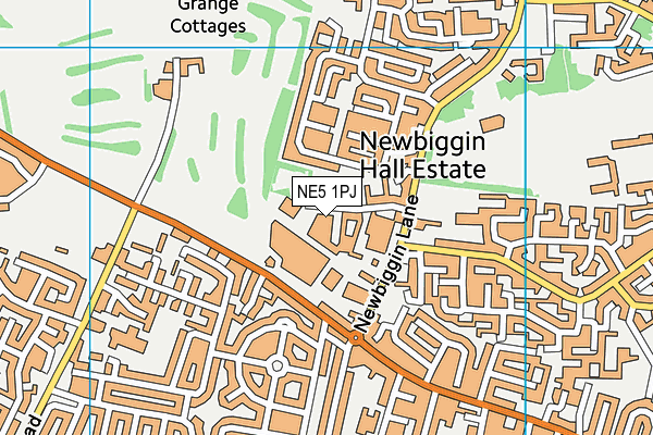 NE5 1PJ map - OS VectorMap District (Ordnance Survey)