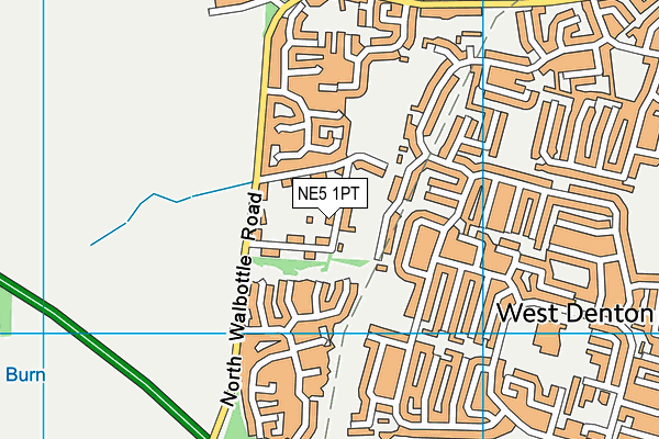 NE5 1PT map - OS VectorMap District (Ordnance Survey)