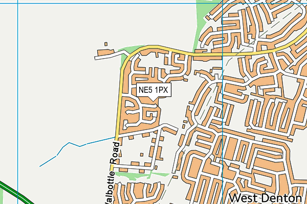 NE5 1PX map - OS VectorMap District (Ordnance Survey)